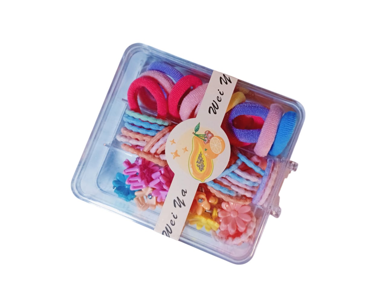 Picture of 52 Pcs Colourful Hair Accessories Set .Clip and Bands for Girl Daily Styles - Multicolor