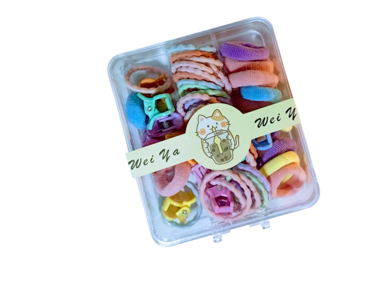 Picture of 52 Pcs Colourful Hair Accessories Set .Clip and Bands for Girl Daily Styles - Multicolor