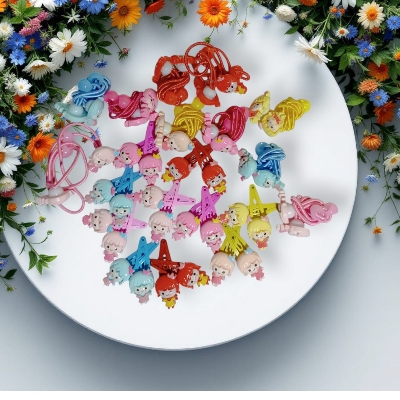 Picture of 4 pcs Band and 4 pcs Hair Clip Set for Baby - Multicolor