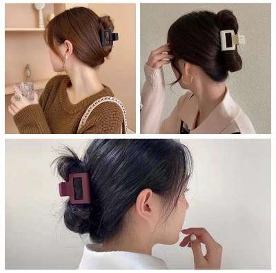 Picture of 4 Pcs Big Size Simple  Hair Clip Plastic Hair Clip big Hair  Clips - Multicolor