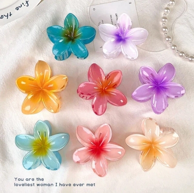 Picture of 4 pcs Flower Hair Clip  tourist Vacation Hair Clip for girl - Multicolor