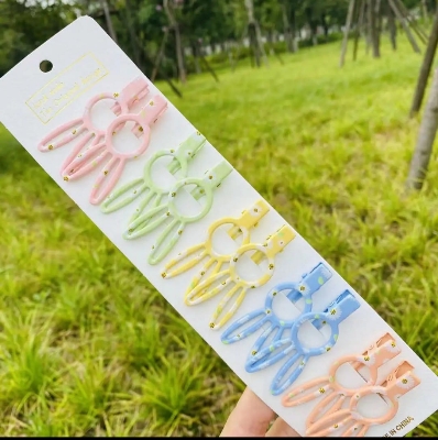 Picture of 4 pcs Metal Hair Clips Set for Girls Kid Accessories - Multicolor