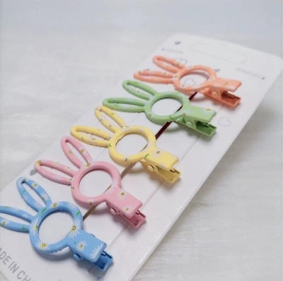 Picture of 4 pcs Metal Hair Clips Set for Girls Kid Accessories - Multicolor