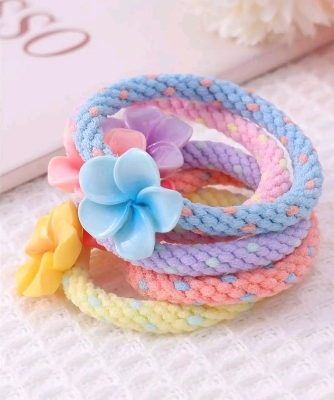 Picture of 4 Pcs Plumeria Hair Band Women New Flower Hair Band - Multicolor