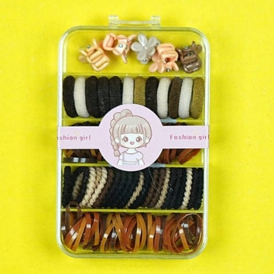 Picture of 100 pcs Hair Clip Band Set for Baby - Multicolor