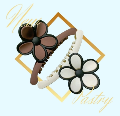 Picture of 2 pcs Big Size Hair Clip kakra Band For Women - Multicolor