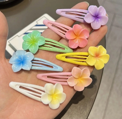 Picture of Flower Hair Clips for  Girls Colorful Hairpins Cute Korean Style Barrettes for kind and Women - Multicolor