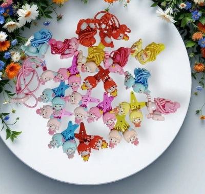 Picture of 4 pcs Band and 4 pcs Hair Clip Set for Baby - Multicolor