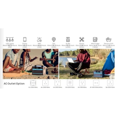 Picture of 600W Portable Power Station (PPS)_Daran GP600 (Black)