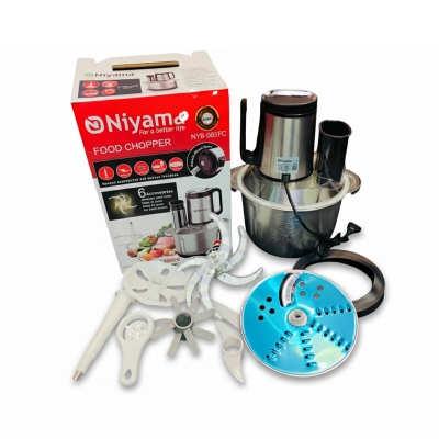 Picture of niy-ama food chopper processor NYB-085FC Wonder Chopper Electric Meat Grinder Food Processor Vegetable Mincer Blender 6-in-1 Stainless Steel 5.0L with 1200W Copper Motor Double Layer 6 Blades for Home Kitchen