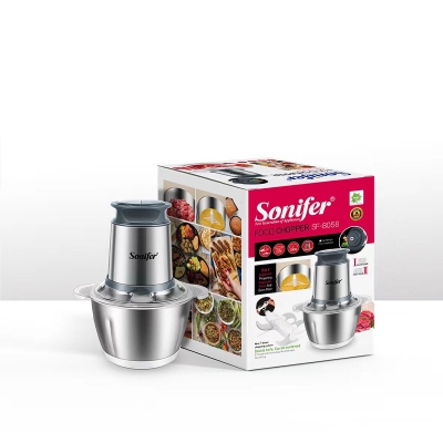 Picture of Sonifer SF-8058 kitchen 300w copper motor 1.8 liter stainless steel bowl small electric meat grinder chopper
