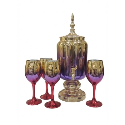 Picture of 7 Pcs Glassware Juice Dispenser & Glass Set - Purple