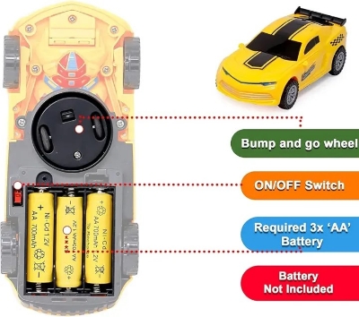 Picture of Robot Car for Kids Battery Operated 2 in 1 Toy with 3D Lights & Sound