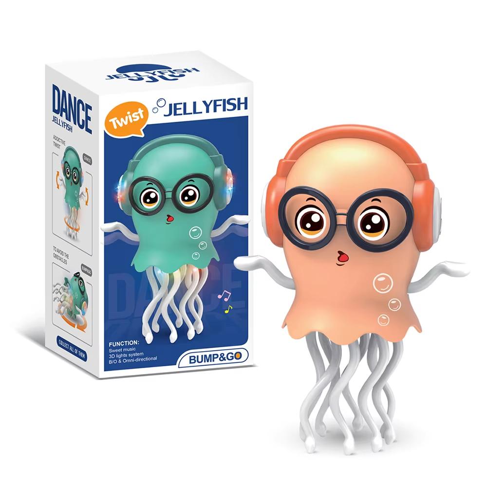 Picture of Dancing Electric Jellyfish Toy with LED and Music Crawl Interactive Obstacle Avoidance Sensor Musical Toys for Kid