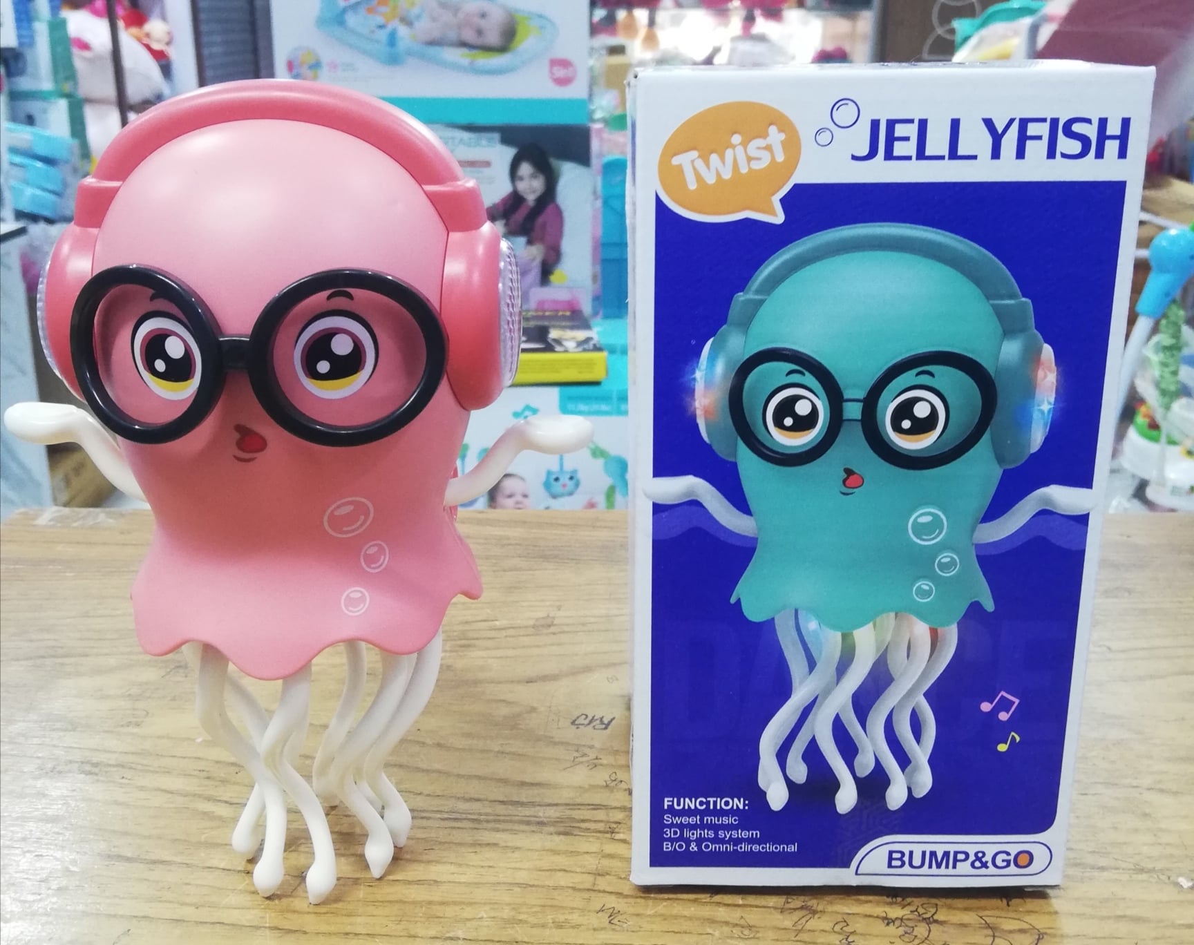 Picture of Dancing Electric Jellyfish Toy with LED and Music Crawl Interactive Obstacle Avoidance Sensor Musical Toys for Kid