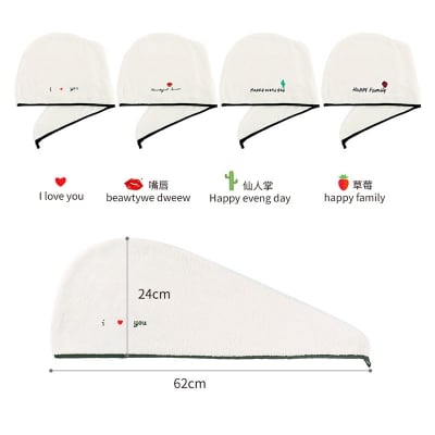 Picture of Magic Hair Wrap Bath Salon Towels Fast Drying Absorbent Cap For Women And Girls - White