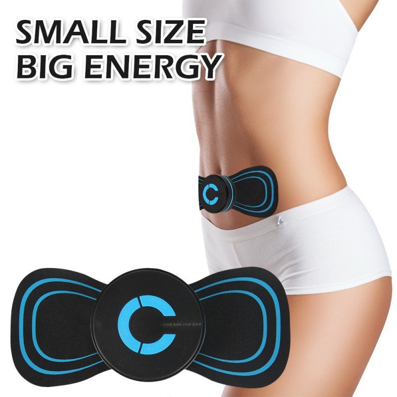 Picture of New Mini Portable Rechargeable Stimulator Pain Relief Massage Paste Electric Cervical Spine Leg Back Massager To Lose Weigh - Black