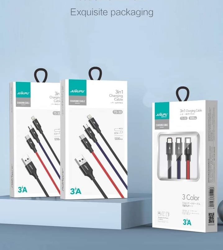 Picture of 3in1 Fast Charging Data cable - Multicolor