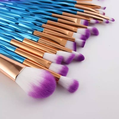 Picture of 20 Pcs/set Rainbow Different color makeup brush set - Multicolor