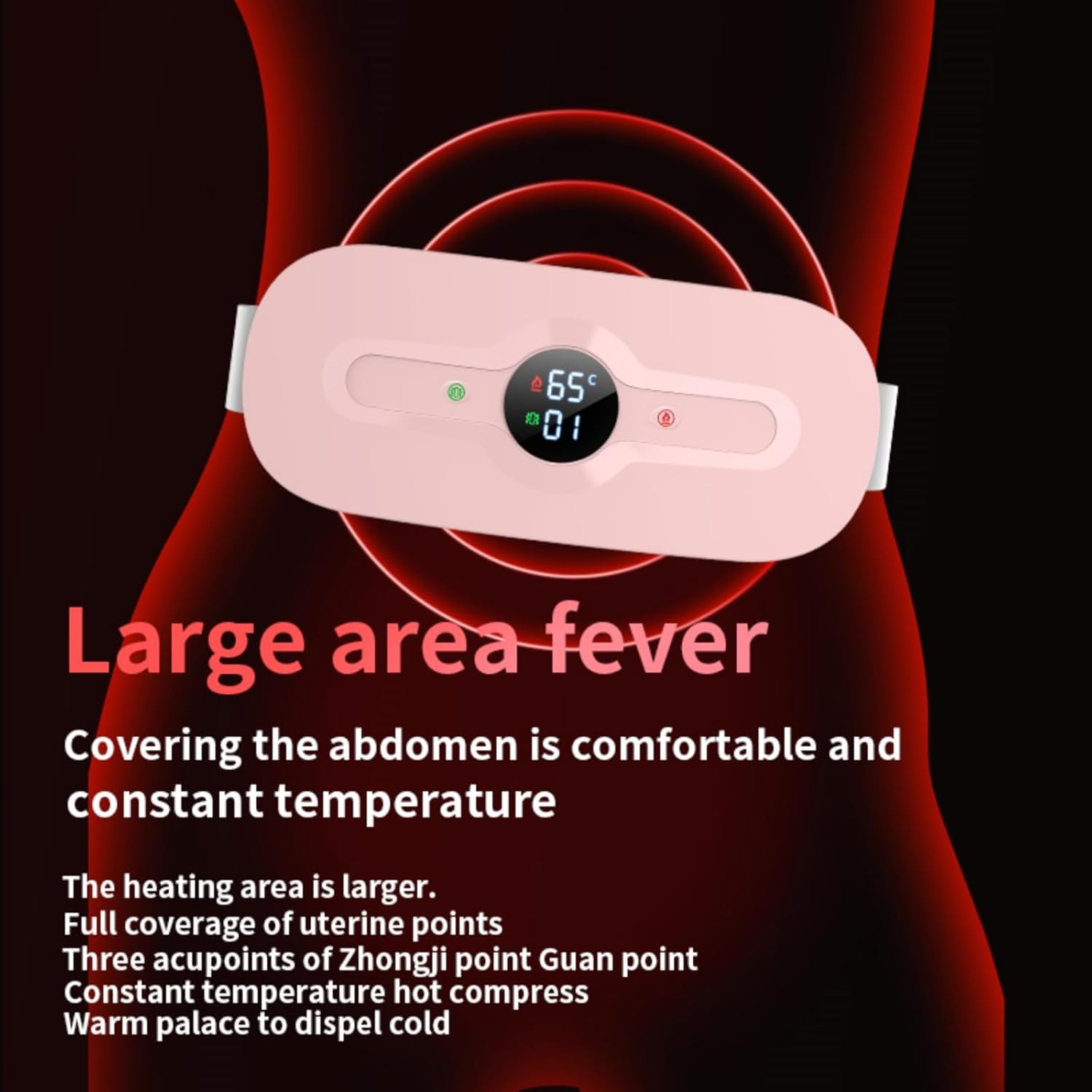 Picture of Lightweight Period Pain Relief Device Belt System with Giftbox- Pink - Pink
