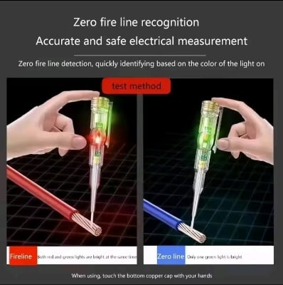 Picture of Safety Electrical Intelligent LED Voltage Tester Multifunctional Test Pen High Torque electric voltage Tester - water