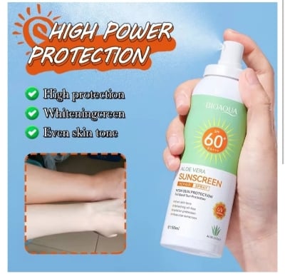 Picture of BIOAQUA Aloe Vera SPF 60+ PA+++ High Sun protection Sunscreen Spray-150ml - 