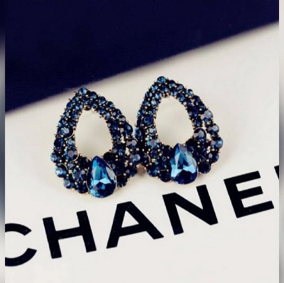 Picture of Wind drop earrings with sapphire fashion earrings charm trendy oversized earring for earring sets - 
