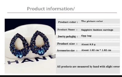 Picture of Wind drop earrings with sapphire fashion earrings charm trendy oversized earring for earring sets - 