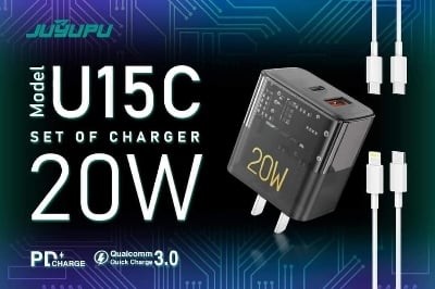 Picture of JUYUPU U15 PD 20w pd+ usb Type-C to Type-C,Type-C to Apple lightning Fast Charger Travel Charger 20watt Fast Wall Travel Chargers Adapter Cto C_20w PD - 
