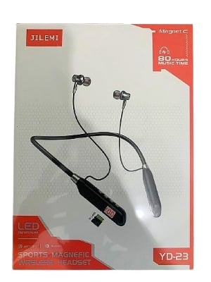 Picture of JILEMI Neckband YD23 ,display 80 Hours Music Time wireless Bluetooth 5.0  headset neckband earphones sport magnetic headset in ear earbuds stereo headphones with mic for driving running headset - Black