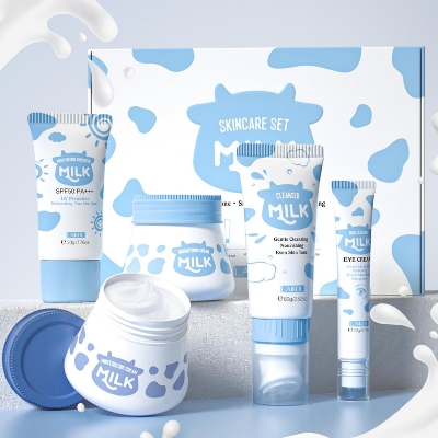 Picture of LAIKOU Milk Extracted 5 Pcs Smoothing & Deep Hydrating Skin Care Set- 5 Pcs/Combo - 