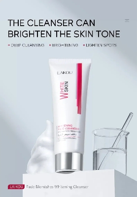 Picture of LAIKOU White Skin Fade Facial Foam Cleanser- 80g - White,Fresh
