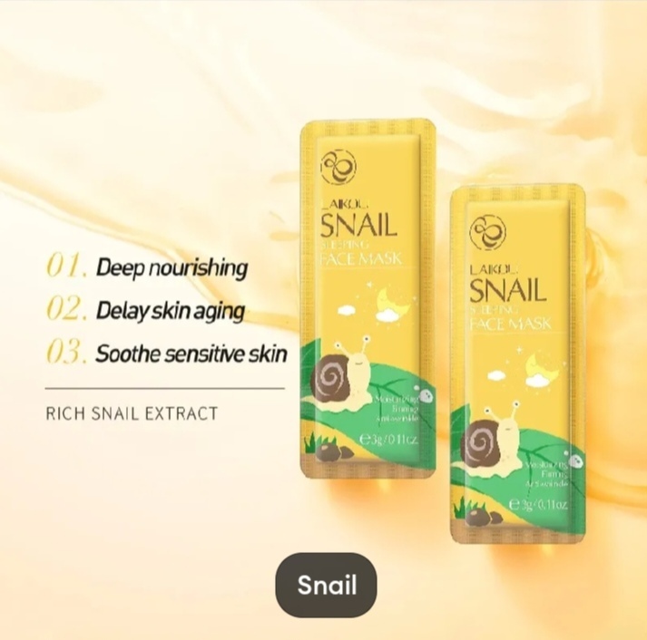 Picture of LAIKOU 5 Pcs/Set Snail Anti-Wrinkle & Firming Sleeping Mask- 3g/Each - 