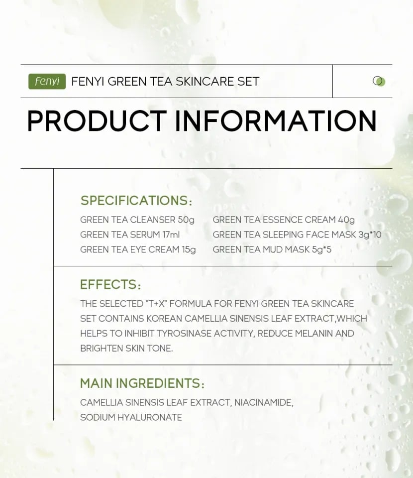 Picture of Fenyi Green Tea Extracted 6 pcs Skin Care Set - 