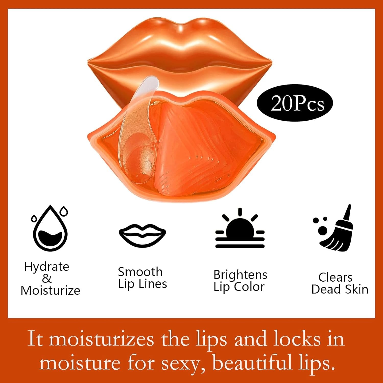 Picture of ZHIDUO Orange Extracted Moisturizing & Reapair Lip Mask- 20 Pcs - 