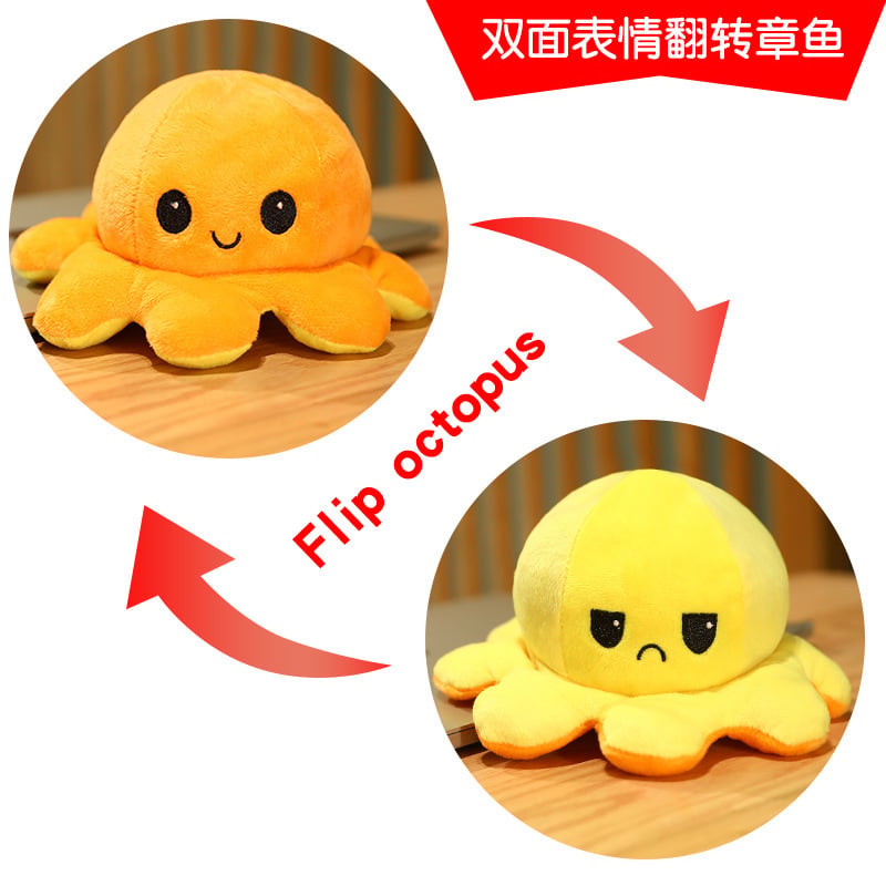 Picture of Cute Octopas Double Colour Flip baby Cotton Soft Doll- 1 Piece (20cm) - 