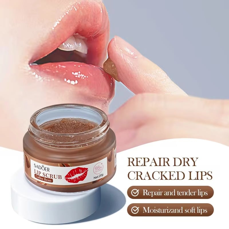 Picture of SADOER Honey Peach Coffee Bean & Avocado Lip Scrub- 20g - 