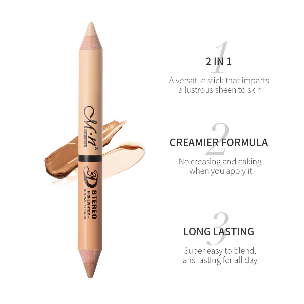 Picture of Menow Double Sided 3D Stereo Highlighter+ Bronzer Pencil- 2g - 