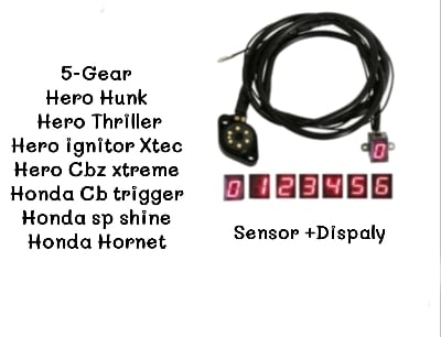 Picture of Hero Hunk 5 Gear Motorcycle Gear shift level_position  sensor and display_gear Indicator Display and Sensor For Motorcycles bike_Digital Gear Show Display and Sensor Motorcycle gea Shift Lever Sensor_Motorcycle gear number show display and sensor-Full set - 