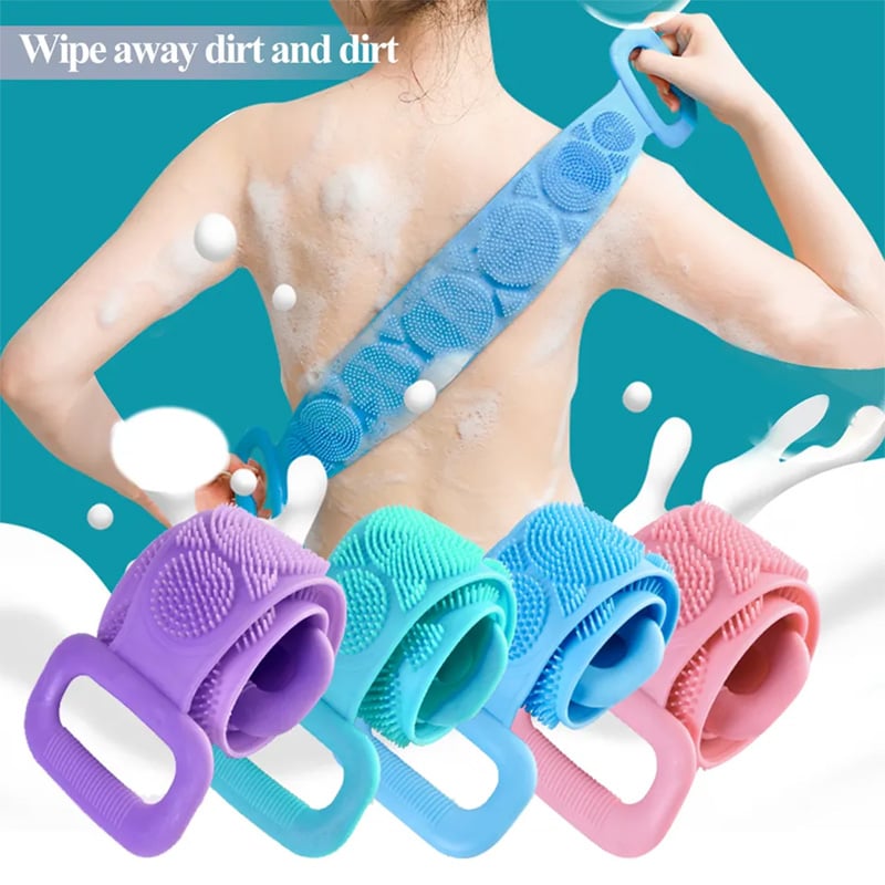 Picture of Silicone Back Bath Shower Wash Body Belt Brush Bath Towel Exfoliating Body Brush Body scrubber Tool