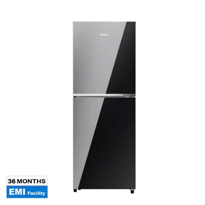 Picture of Hisense 277 Liter Top Mount Frost Glass Door Inverter Refrigerator Mirror Black (RT1G276NAMB/BD3)