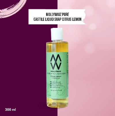 Picture of Mollywaiz Pure Castile Liquid Soap CITRUS LEMON 300ML (Facial Wash & Body Wash) FOR MEN AND WOMEN