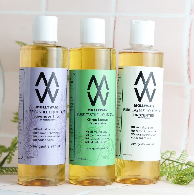 Picture of Mollywaiz Pure Castile Liquid Soap BUNDLE PACK Body Wash and Face Wash (300X3=900ML)