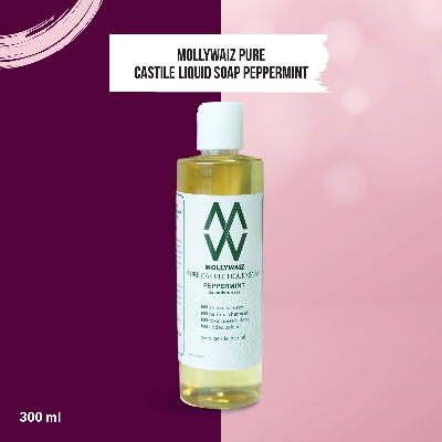 Picture of Mollywaiz Pure Castile Liquid Soap PEPPERMINT 300ML (Facewash & Body Wash)