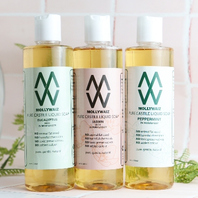 Picture of Mollywaiz Pure Castile Liquid Soap EXOTIC BUNDLE (300x3=900ML) Facewash & Body Wash