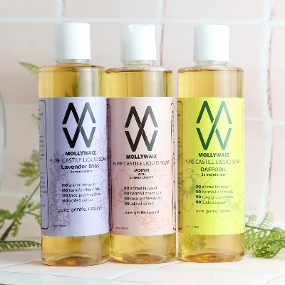 Picture of Mollywaiz Pure Castile Liquid Soap FLORAL BLEND (300x3=900ml)