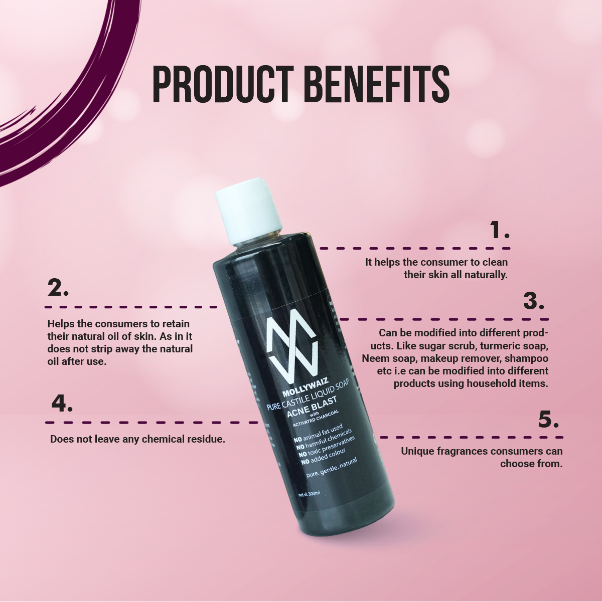 Picture of Mollywaiz Pure Castile Liquid Soap Buy 2 get 1 bundle Body Wash and Face Wash