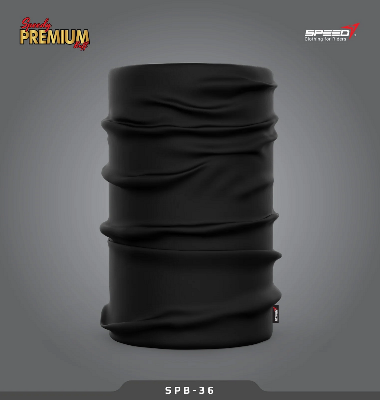 Picture of Stylish Solid Face Bandana Speedy Brand For All,Nack Buff Black