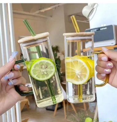 Picture of 1PC Premium-Square Mason Jar 400ml - Elegant Glass Container for Storage, Preservation and Decor, Airtight Lid, Versatile