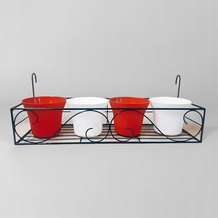 Picture of 3PC Metal Grill Rack Hanging Planter Pot 24, 20 & 16 Inches (Black)